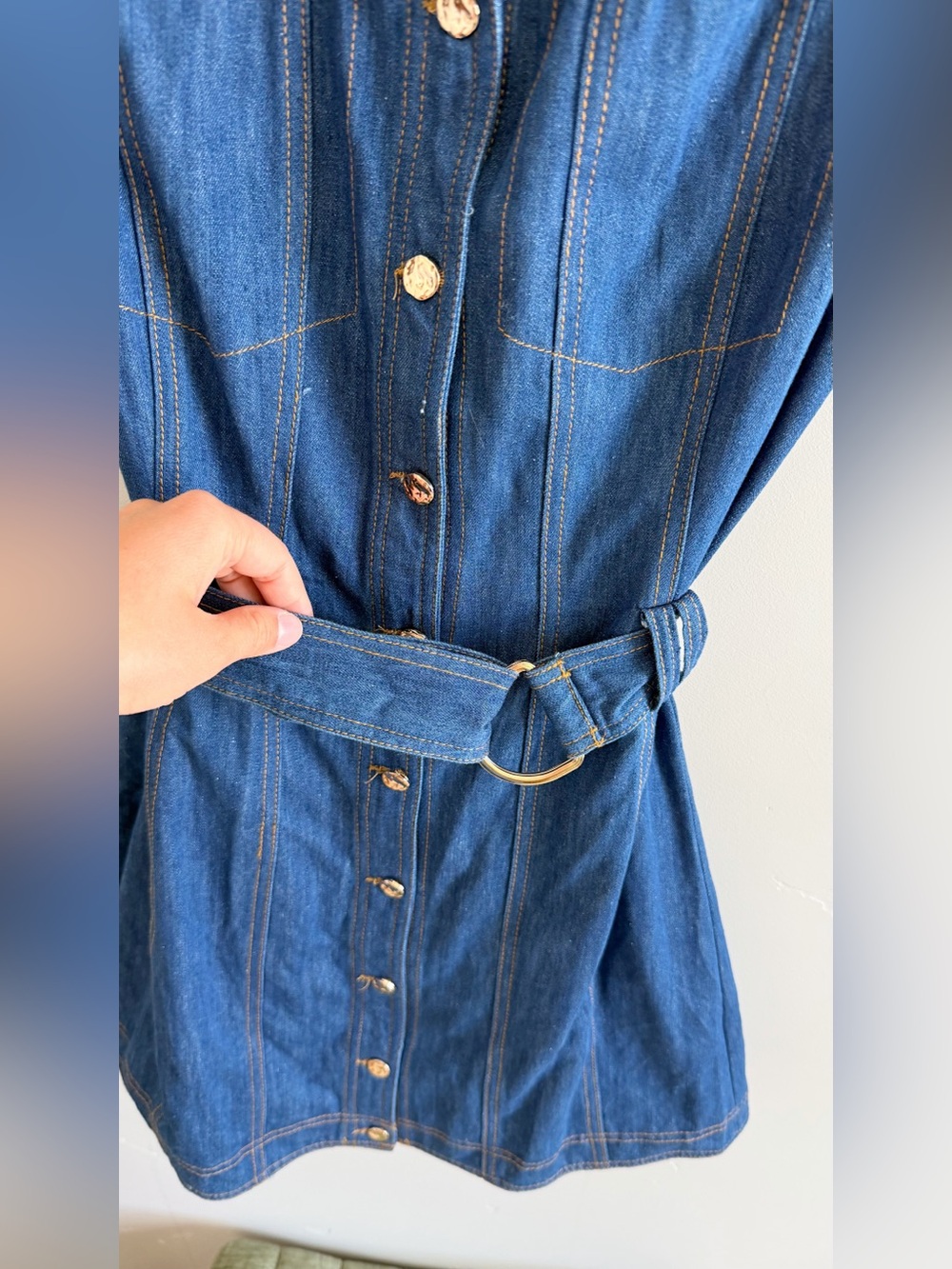 Petal & Pup Parker Sleeveless Denim Mini Shirtdress - Picture 9 of 11